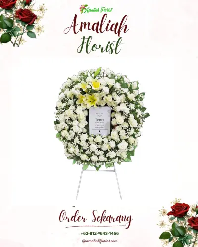 Krans Bunga Duka Cita di Ballroom Pulomas - Wedding Venue